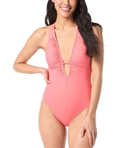 Vince Camuto Plunge Cutout One-piece Swimsuit - Pink