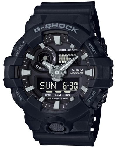 G-Shock Analog-digital Black Resin Strap Watch 53x58mm Ga-700-1b - Blue