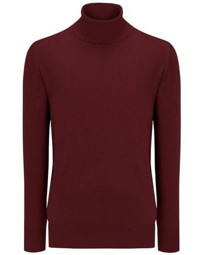Ron Tomson Modern Roll Neck Sweater - Red