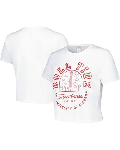 ZooZatZ Alabama Crimson Tide Local Crop T-shirt - White