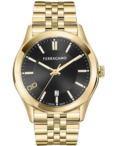 Ferragamo Salvatore Swiss Classic Gold Ion-plated Stainless Steel Bracelet Watch 42mm - Metallic