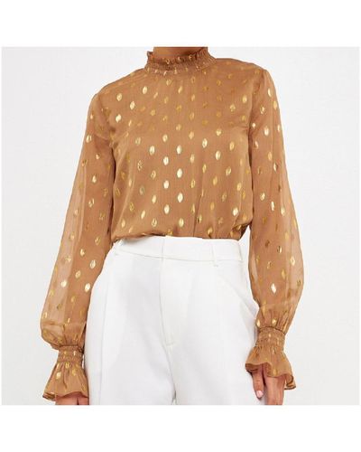 Endless Rose Polka Dot Chiffon Blouse - White