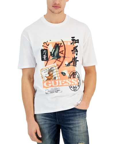 Guess Arrival Date Logo Graphic T-shirt - White