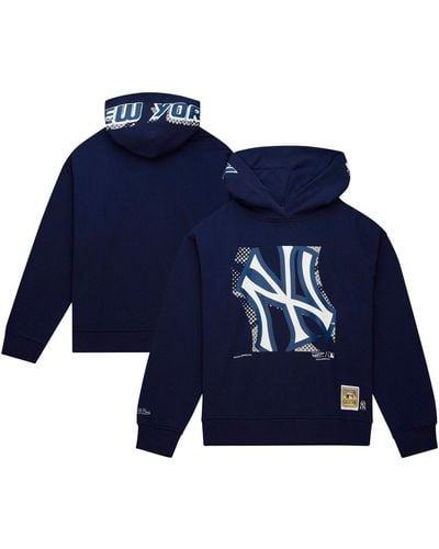 Mitchell & Ness Mitchell And Ness New York Yankees Cooperstown Collection Big Face 7.0 Pullover Hoodie - Blue
