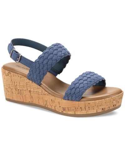 Style & Co. Madenaa Woven Platform Wedge Sandals - Blue