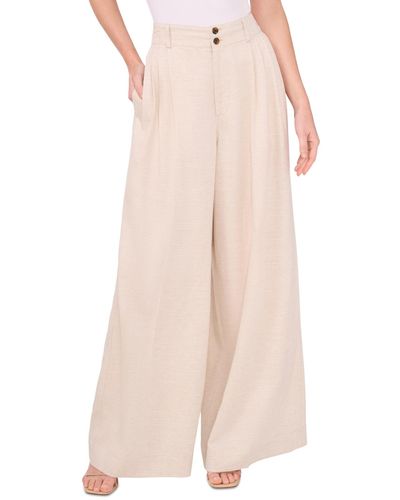 Cece Pleated High-rise Wide-leg Pants - Pink