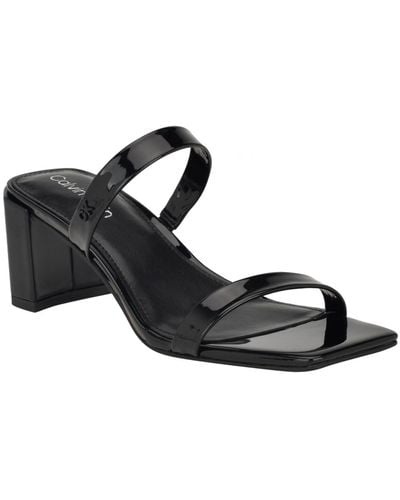 Calvin Klein Kater Square Toe Slip-on Dress Sandals - Black