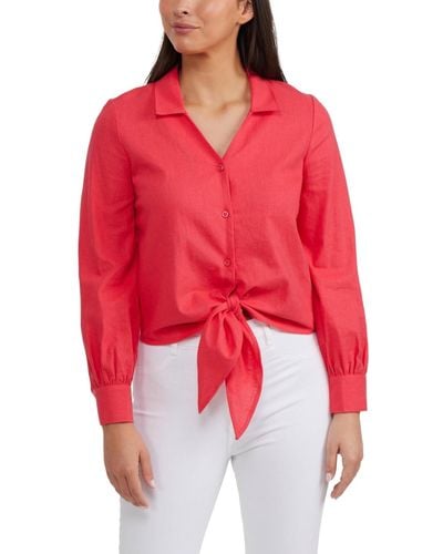 Ellen Tracy Tie Front Shirt - Red