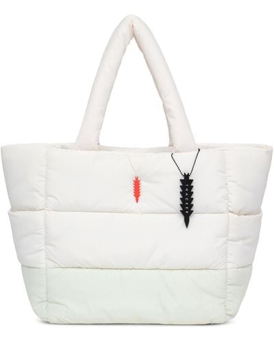 thacker Quinn Puffy Quilted Tote - White