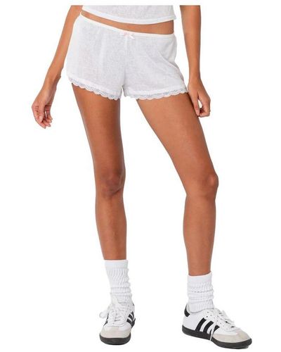 Edikted Carla Low Rise Micro Shorts - White