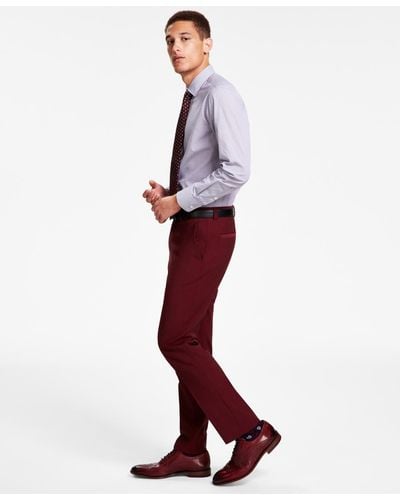 BOSS Hugo By Modern-fit Suit Pants - Red