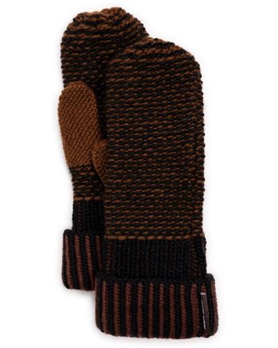 Muk Luks Textured Mitten Gloves - Brown
