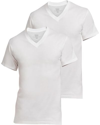 Stanfield's Supreme Cotton Blend V-neck Undershirts - White