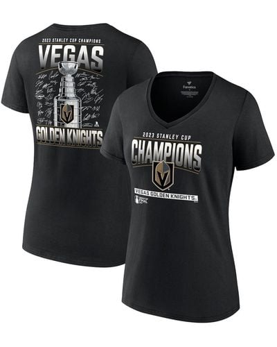 Fanatics Vegas Golden Knights 2023 Stanley Cup Champions Signature Roster V-neck T-shirt - Black