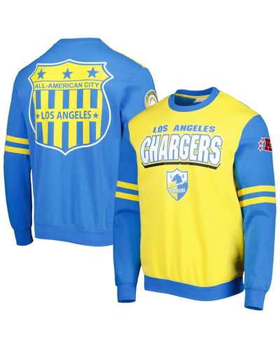 Mitchell & Ness Los Angeles Chargers All Over 2.0 Pullover Sweatshirt - Blue