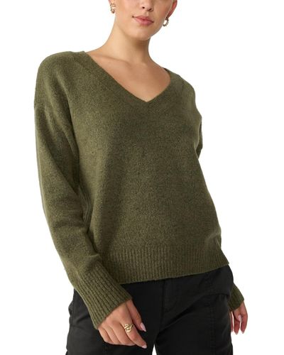 Sanctuary Easy Breezy V-neck Pullover Sweater - Green
