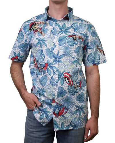 Fifth Sun Marvel Retro Paradise Short Sleeves Woven Shirt - Blue