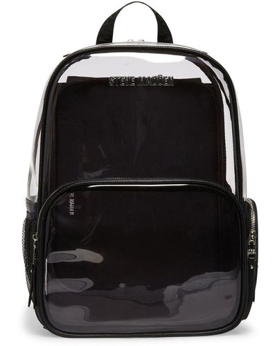 Steve Madden Clear Backpack With Laptop Pouch - Black