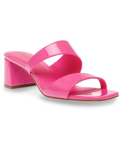 Anne Klein Karma Block Heel Sandals - Pink