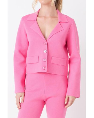 Endless Rose Sweater Blazer - Pink