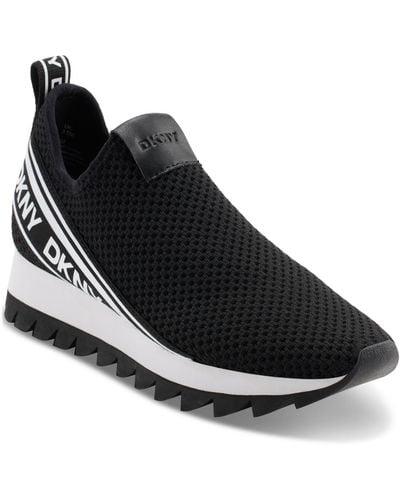 DKNY Alani Slip-on Signature Platform Sneakers - Black