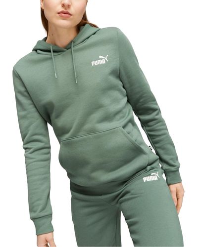 PUMA Essentials Embroidered Hooded Fleece Sweatshirt - Green