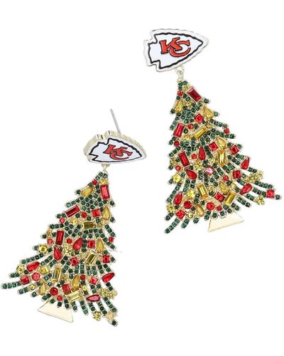 BaubleBar Kansas City Chiefs Christmas Tree Dangling Earrings - Metallic