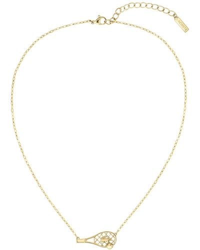 Lacoste Tone Tennis Racket Necklace - Natural