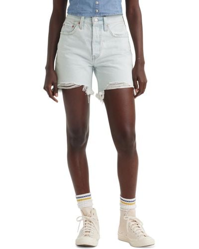 Levi's 501 Mid-thigh High Rise Straight Fit Denim Shorts - Multicolor