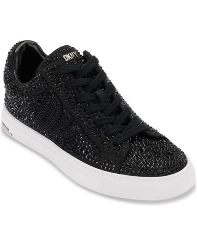 DKNY Abeni Rhinestone Low Top Sneakers - Black