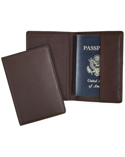 ROYCE New York Classic Rfid Blocking Passport Case - Brown