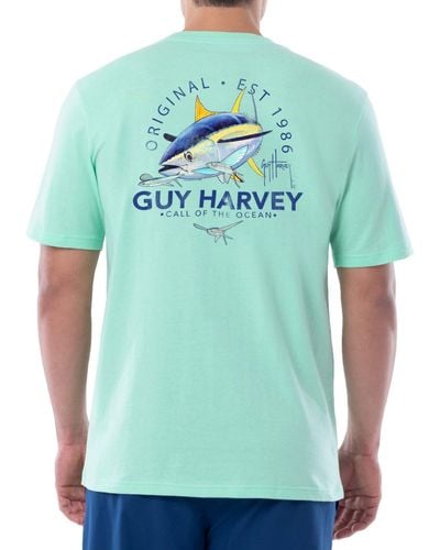 Guy Harvey Call Of The Ocean Logo Graphic Pocket T-shirt - Green