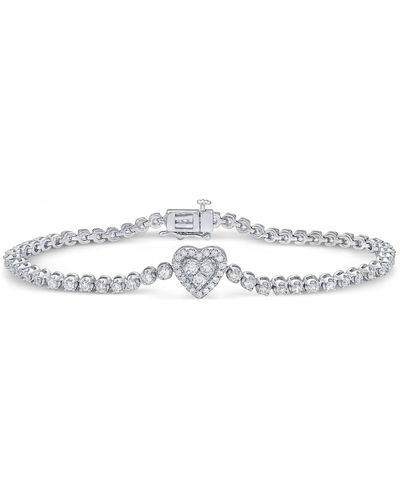 Macy's Diamond Heart Bracelet (2 Ct. T.w. - White