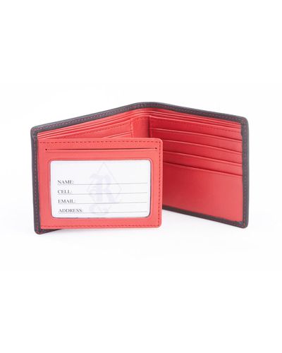 ROYCE New York Rfid Blocking Bifold Wallet - Red