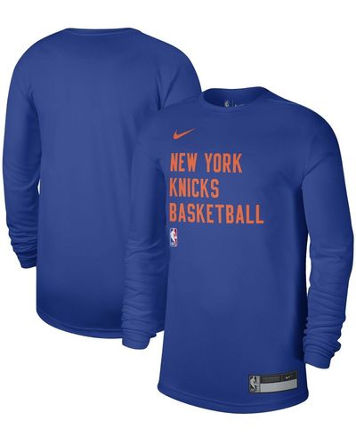 Nike And New York Knicks 2023/24 Legend On-court Practice Long Sleeve T-shirt - Blue