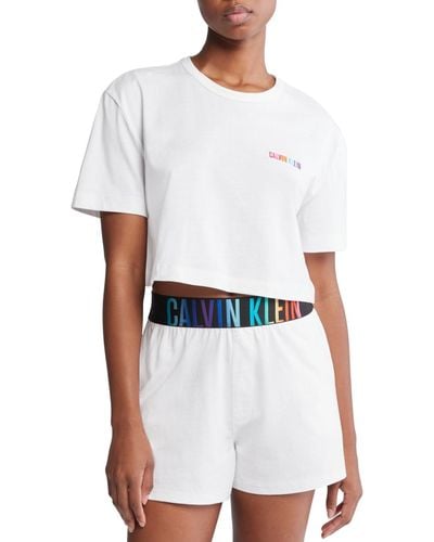 Calvin Klein Intense Power Pride Lounge Short Sleeve Crewneck Qs7193 - White
