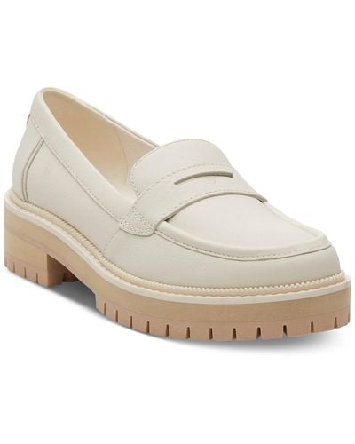 TOMS Cara Lug Sole Penny Loafers - White