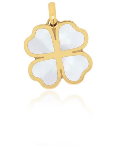 The Lovery Mother Of Pearl Lucky Clover Charm - Metallic