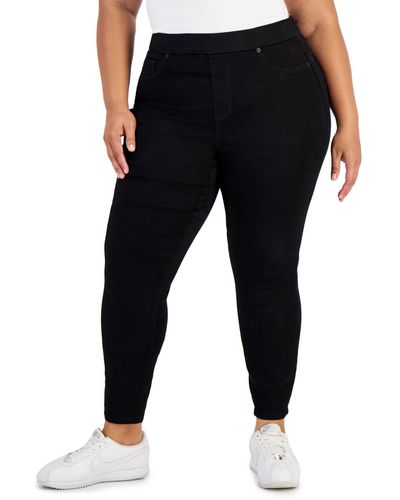 Celebrity Pink Trendy Plus Size Curvy Pull-on Skinny Ankle Jeans - Black