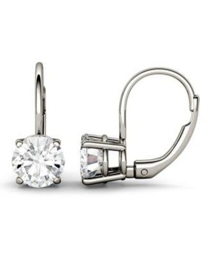 Charles & Colvard Moissanite Leverback Earrings (2 Ct. T.w. Diamond Equivalent - Metallic