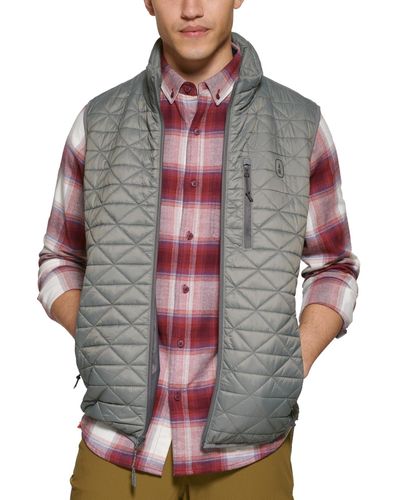 BASS OUTDOOR Delta Diamond Quilted Packable Puffer Vest - Gray