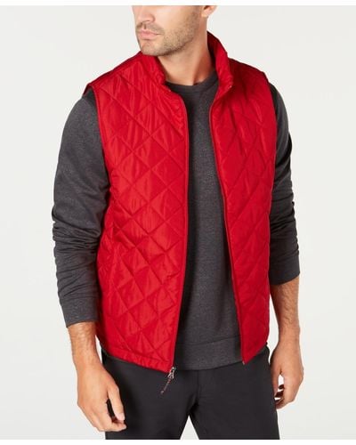 Hawke & Co. Diamond Quilted Vest - Red