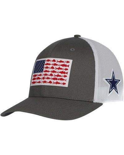 Columbia Dallas Cowboys Pfg Fish Flag Flex Hat - Gray