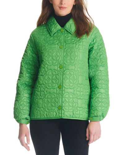 Kate Spade Floral Quilted Coat - Green