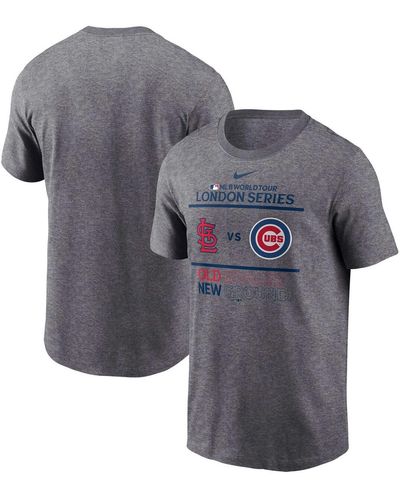 Nike 2023 Mlb World Tour: London Series Chicago Cubs Vs St. Louis Cardinals Matchup T-shirt - Gray