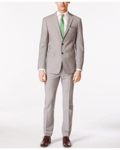 Calvin Klein Solid Classic Fit Suit Separates - Gray