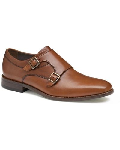 Johnston & Murphy Archer Double Monk Loafers - Brown