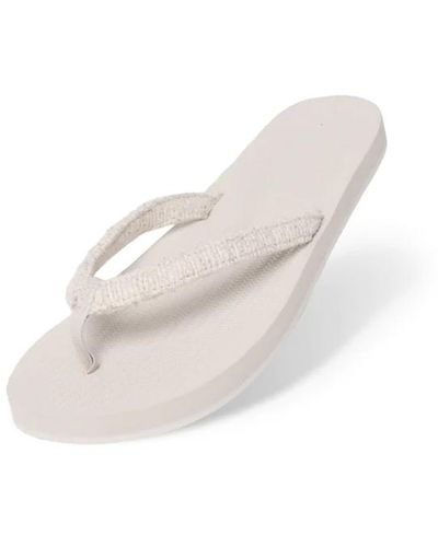 indosole Flip Flops Recycled Pable Straps - White