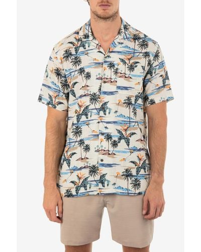 Hurley Linen Rincon Camp Short Sleeves Shirt - Blue