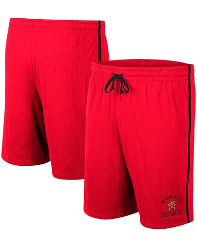 Colosseum Athletics Maryland Terrapins Thunder Slub Shorts - Red